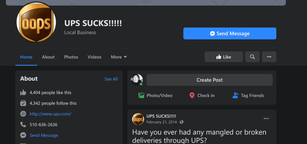 Screenshot 2020 12 17 UPS SUCKS Facebook1