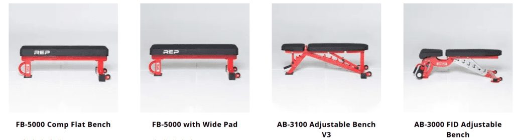 different rep fitness weight benches