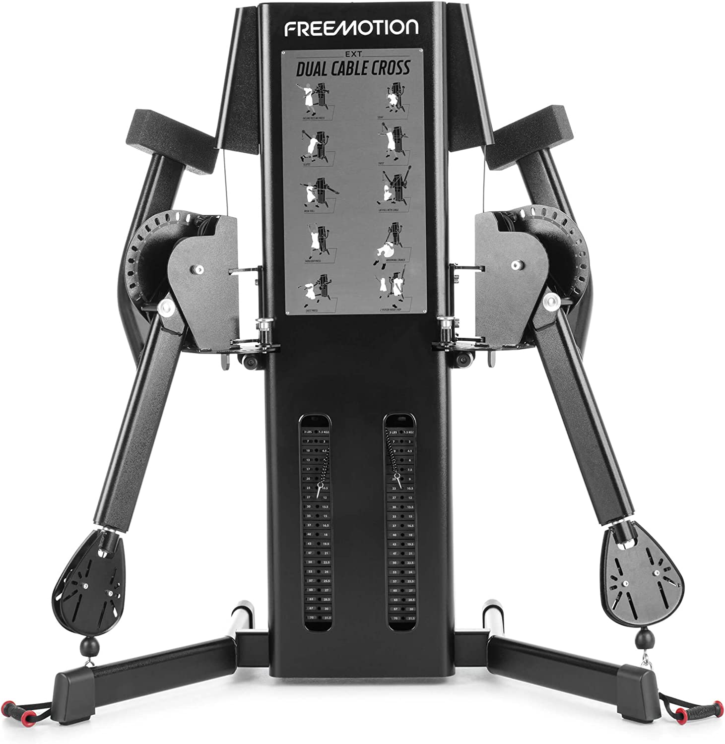 freemotion dual cable cross adjusted down