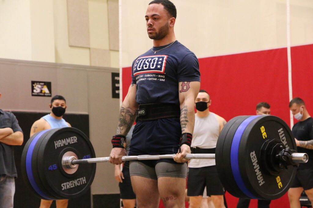 man doing the deadlift with a deadlift bar