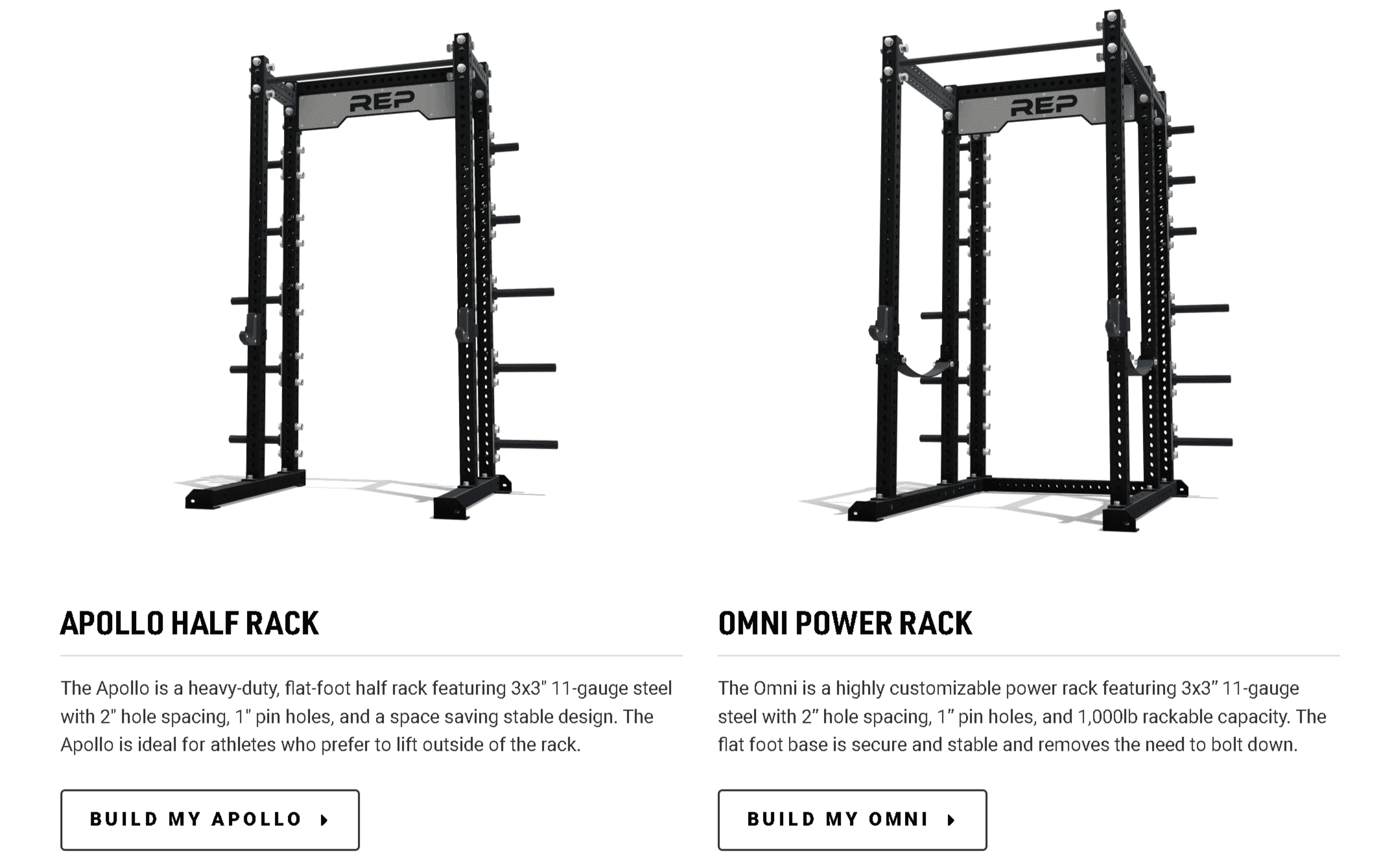 rep fitness apollo and omni rack configurator