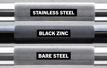 center knurl with different bar coatings