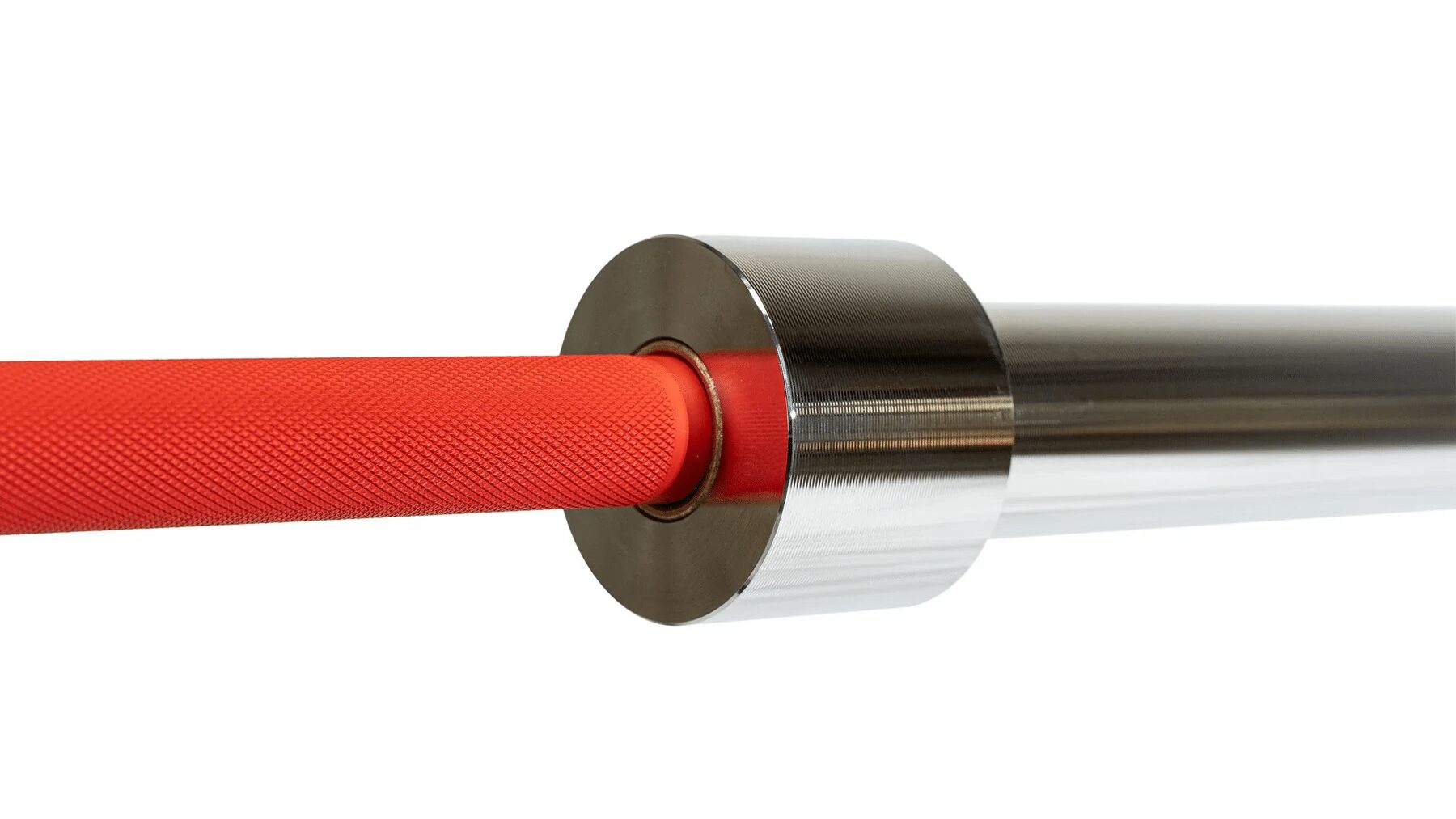 red cerakote finish on barbell shaft