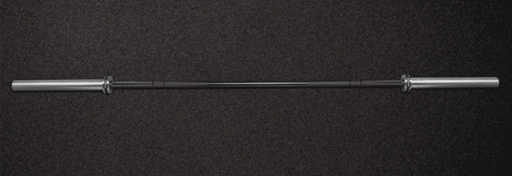 black zinc shaft and bright zinc sleeves of the rogue bar