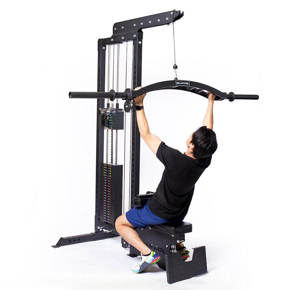 man using nemesis bar as pulldown attachment