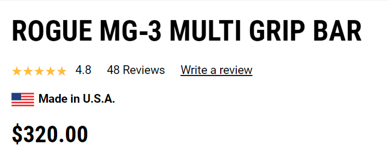 rogue mg-3 bar pricing