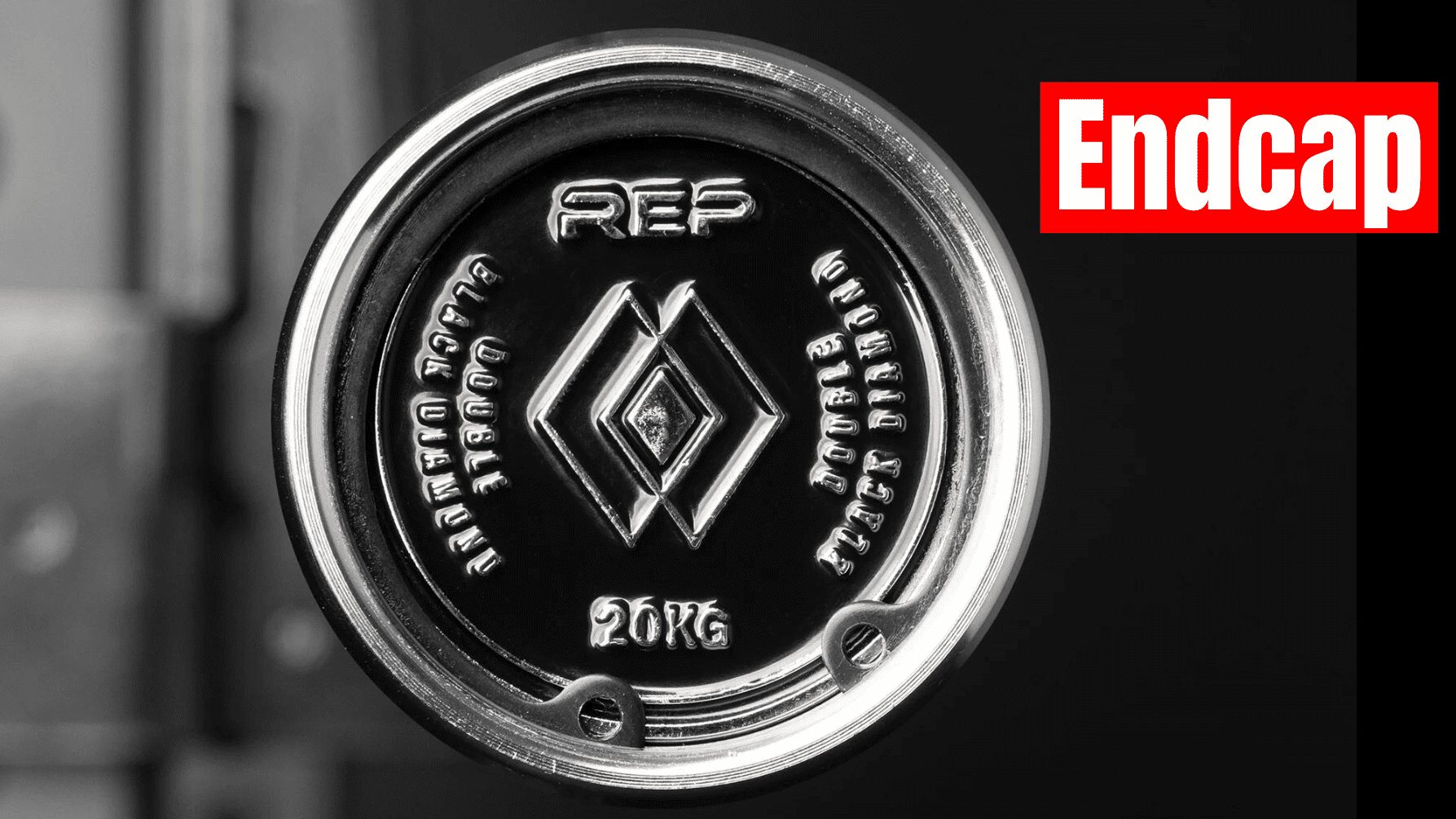 endcap label pointing at barbell