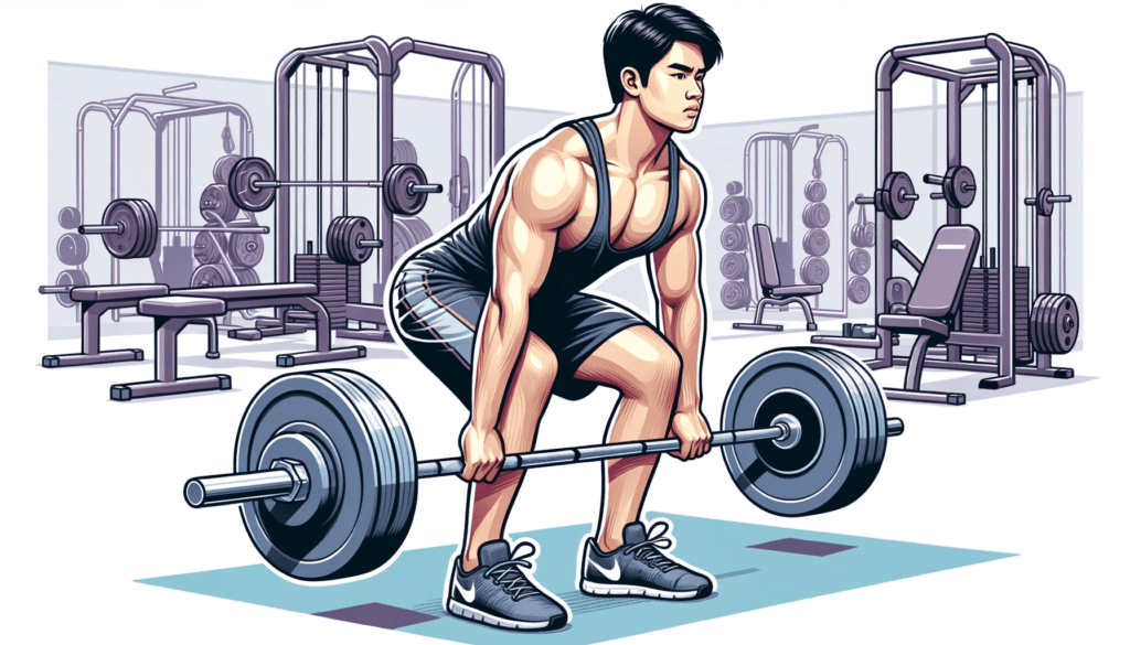 man doing the deadlift inside of gym