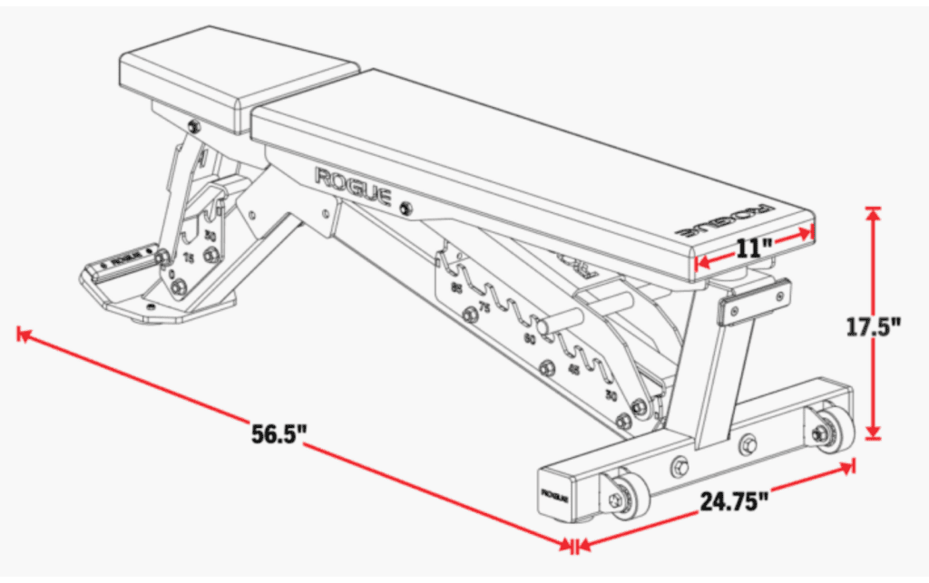 rogue 3.0 bench dimensions