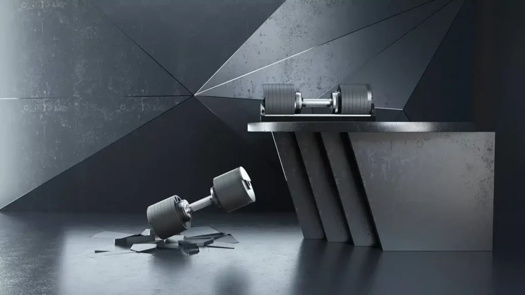 snode dumbbell landing on concrete and cracking it