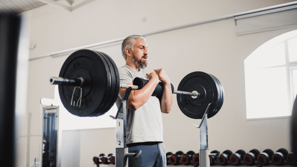 man unracking bar for zercher squats