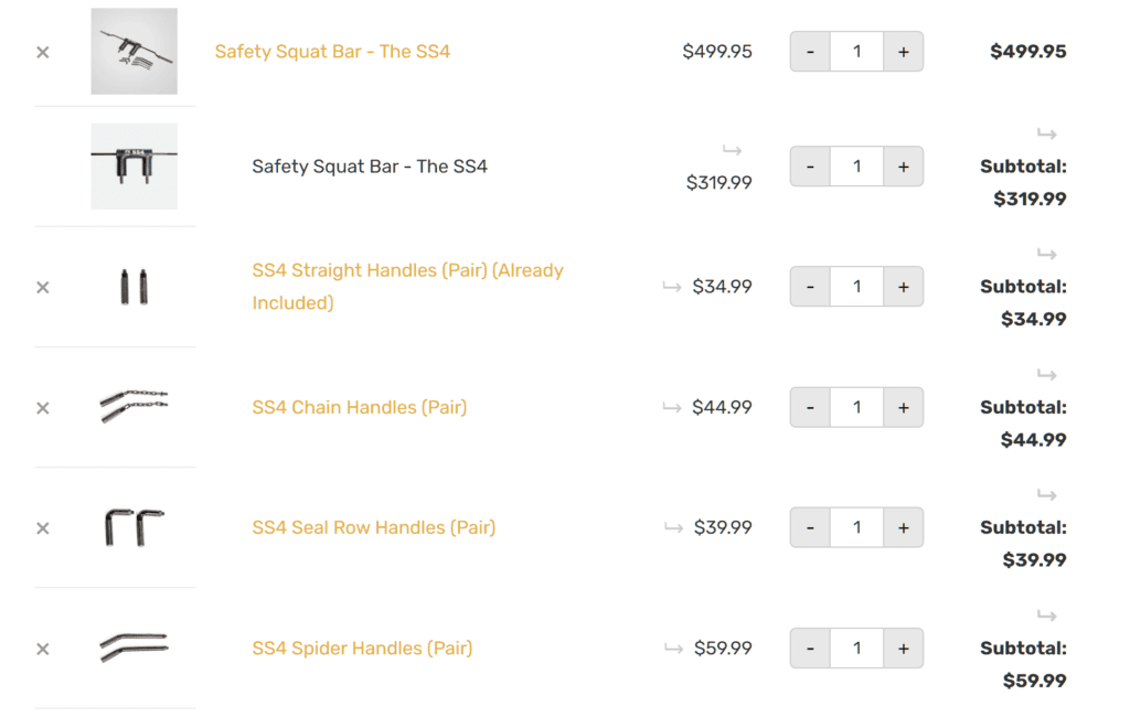 ss4 price with all handles included